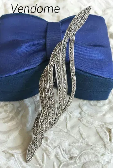 Vendome 반돔 마카사이트 브로치 빈티지 실버 925