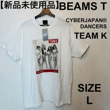 BEAMS 빔즈 사이버 재팬 티셔츠 TEAM K L 화이트