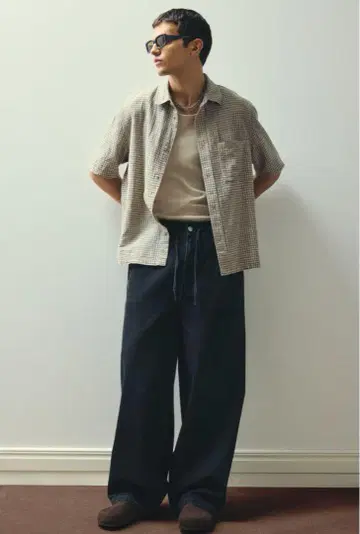 H&M 슈퍼 배기 데님 블랙