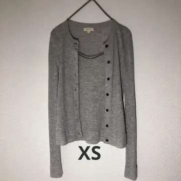 새상품급 DEMYLEE 리브 니트 가디건 그레이 XS 울 100%