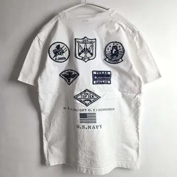 아비렉스 헤비 코튼 U.S.NAVY 프린트 패치 커스텀 티셔츠