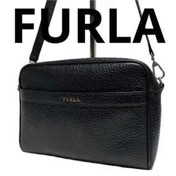 FURLA 카메라백 숄더백 가죽 블랙 훌라 753