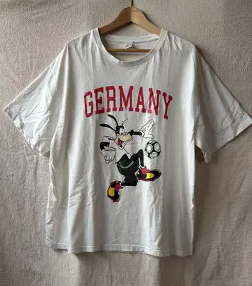 90s 구피 디즈니 티셔츠 독일 축구 2XL 화이트