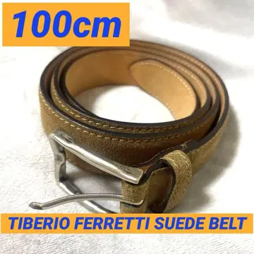 Tiberio Ferretti 천연 가죽 벨트 100cm 카멜 스웨이드