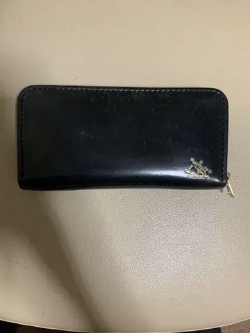 가죽 문어 장인 코도반 브라이들 가죽 라운드 지퍼 지갑 사다리꼴 장지갑