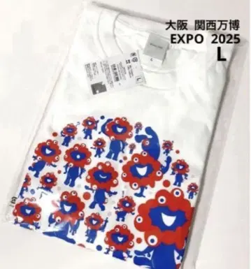 오사카 간사이 엑스포 티셔츠 밋밋한 포즈 EXPO2025 L 사이즈