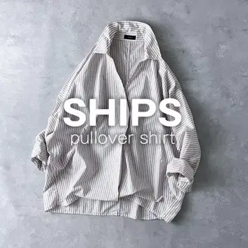쉽스 일본제 코튼 스키퍼 돌먼 셔츠 긴팔 스트라이프 넉넉한