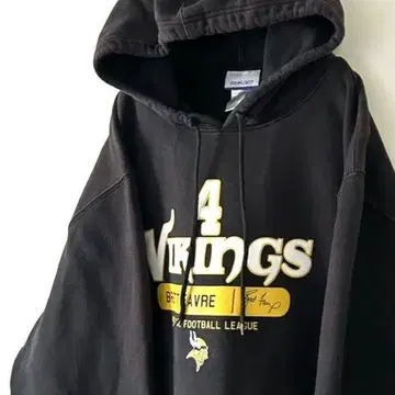 리복 NFL 바이킹스 맨투맨 후드티 L 블랙 검정 구제 의류