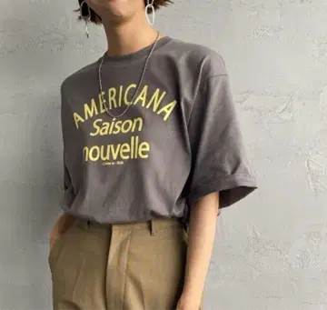 Americana JEANS FACTORY 반팔 로고 티셔츠 상의