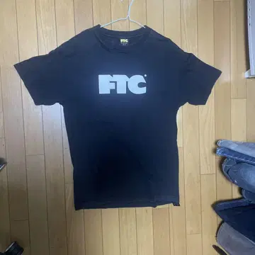 FTC 로고 프린트 티셔츠 L 블랙 스트릿