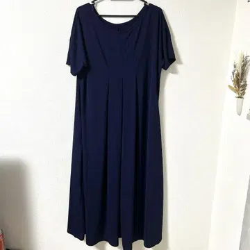 DoCLASSE UV 슬라브 2way 반팔 롱 원피스 네이비