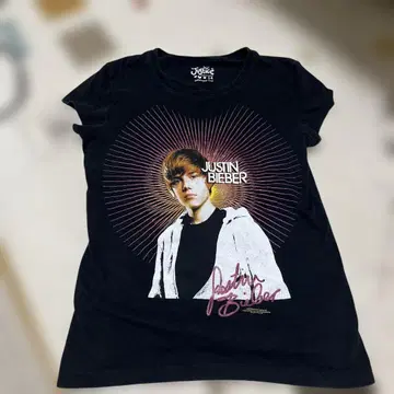 Justice Justin Bieber 티셔츠 사이즈 14 블랙 y2k