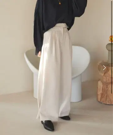 hinari 헴 후크 2WAY 와이드 팬츠 아이보리