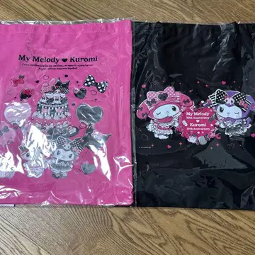 마이멜로디 쿠로미 복권 토트백 2개 세트 메로쿠로 제일복권 해피 복권