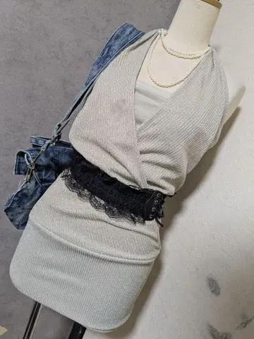 y2k 발레코아 헤이세이 히메 갸루 페어리 그런지 미니 원피스 라메