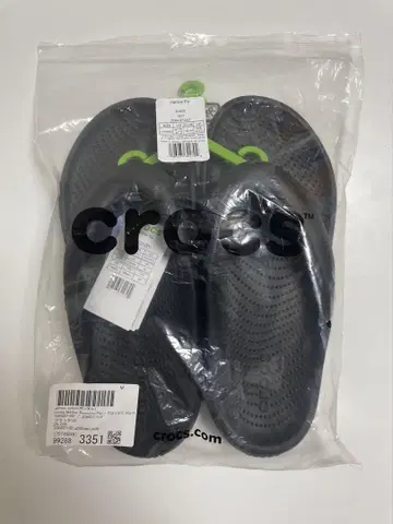 미사용 새상품 Crocs 멜로우 플립 블랙 M10/W12