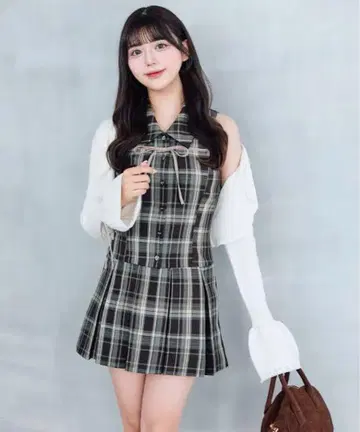 OLIVE des OLIVE 슬리브리스 셔츠 미니 원피스 브라운