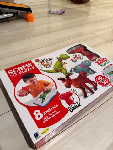 드라이버 조립 완구 Screw 3D Puzzle 8 Animals