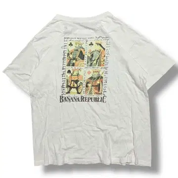BANANA REPUBLIC 카드놀이 디자인 티셔츠 80s-90s XL