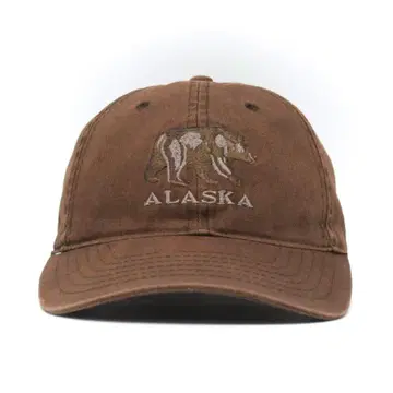 ALASKA 곰 자수 수베니어 캡 구제 의류 브라운 애니멀