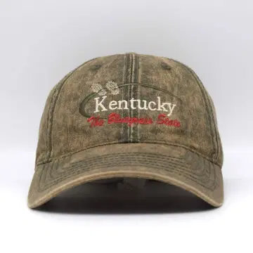 Kentucky 켄터키 자수 수베니어 캡 녹색 워시 가공