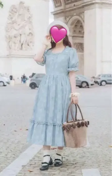 시마무라 아오키 미사코 니나스 원피스 스카이블루 M