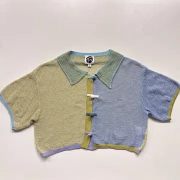 YanYan knit 차이나 크롭 가디건 셔츠