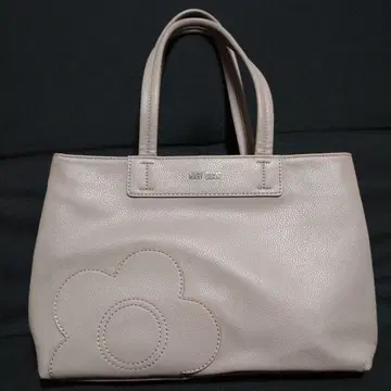 MARY QUANT 꽃 자수 토트백 핑크 베이지