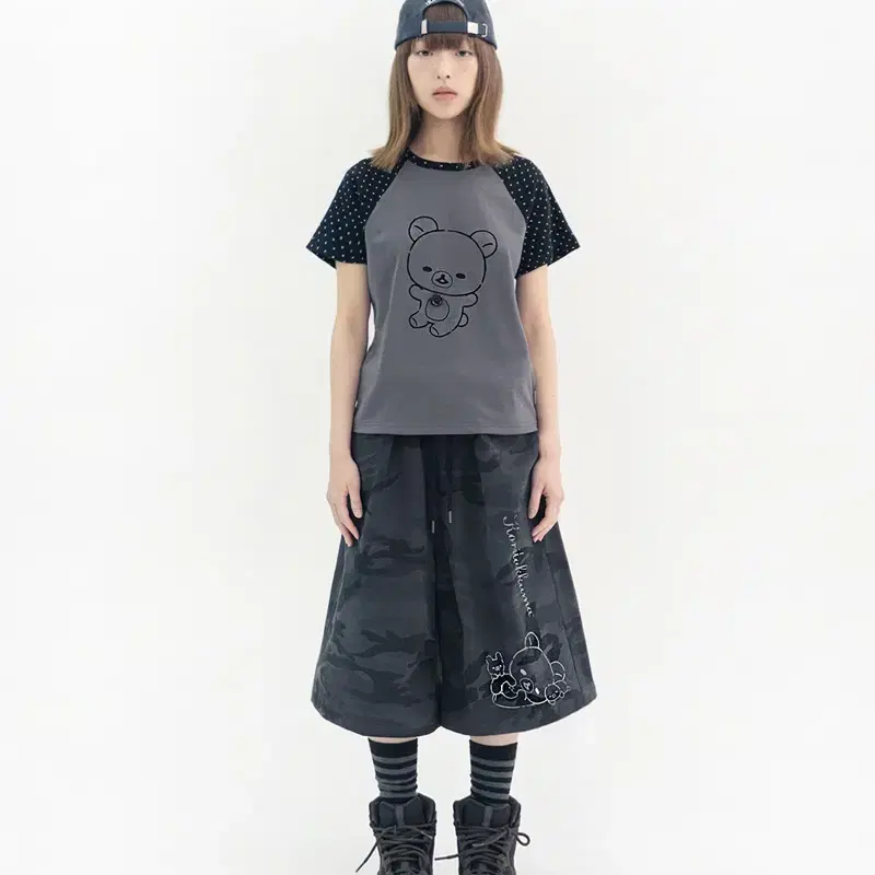 パンツ HUG YOUR SKIN Camo Korilakkuma bermuda pants 5BJH1488 Hug your skin Camo Korilakkuma bermuda pants on Bunjang