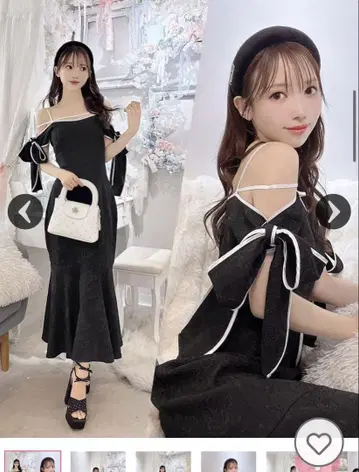 미셸 마카롱 리본 슬리브 원피스