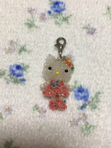 레어 레트로 산리오 비즈 마스코트 스트랩 키티