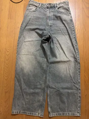 자라 그레이 와이드 레그 데님 팬츠 EUR 36