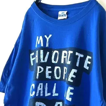 Dad My 페이비릿 피플 티셔츠 L 블루 파랑 구제 의류
