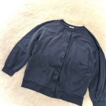시네마 클럽 가디건(L) 티셔츠 크루넥 코튼 블루 무지