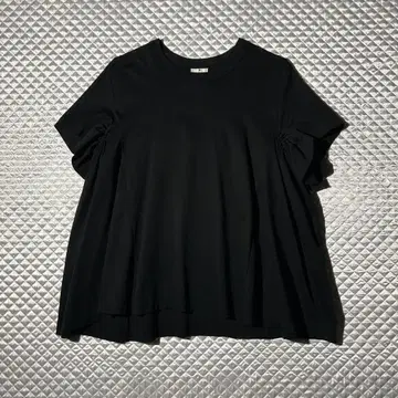 AD2019 19AW 개더 플레어 디자인 탑스 블라우스 티셔츠 블랙