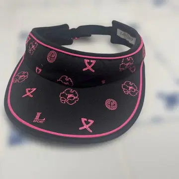 레오나르 L SPORT 블랙 바이저 핑크 자수 골프 스포츠 새상품급