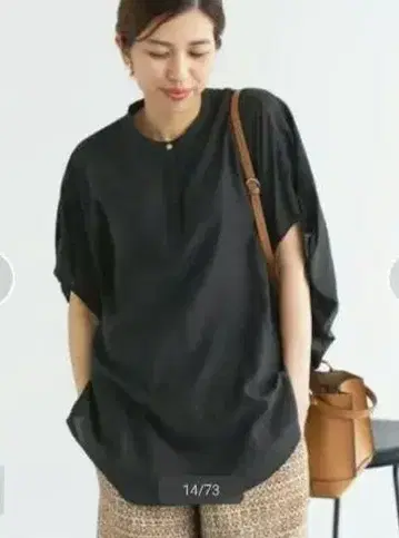 IENA 뉘앙스 돌먼 블라우스 블랙