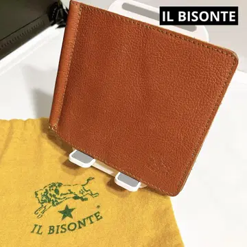 가죽 카멜 머니 클립 일비종떼 IL BISONTE 주름 가죽