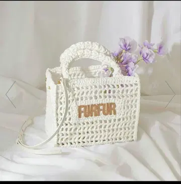 FURFUR 라피아 로고 토트백 WHT001