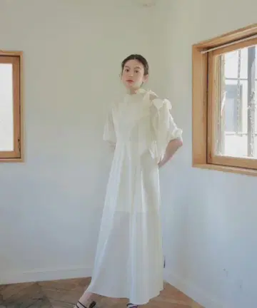 NOTREemor 포인트 리본 셔츠 드레스