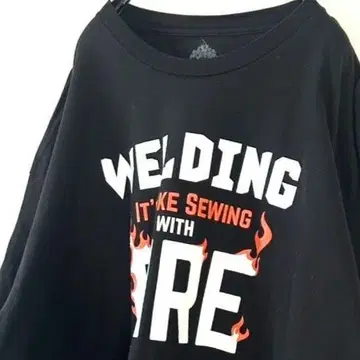 annarbor WELDING 파이어 티셔츠 2XL 블랙 검정 구제 의류