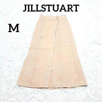 질스튜어트] 롱 스커트 M 핑크 베이지 캐주얼 데님 원단