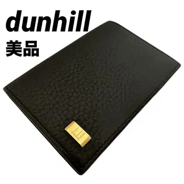 미사용급 dunhill 던힐 블랙 주름 가죽 명함지갑 골드 플레이트 포함