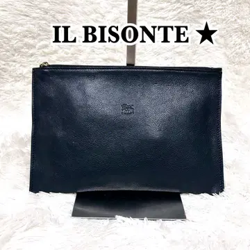 일비종떼 IL BISONTE 파우치 멀티 케이스 클러치백 주름 가죽
