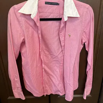Ralph Lauren 핑크 긴팔 피케 셔츠
