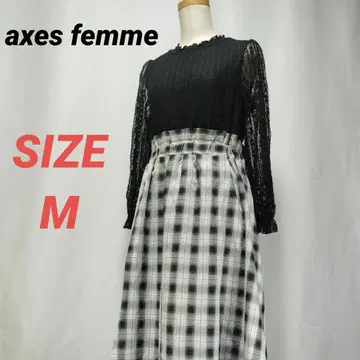 axes femme 엑시즈팜 도킹 원피스 레이스 체크