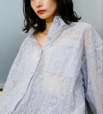 KBF 시어 자수 BIG 셔츠