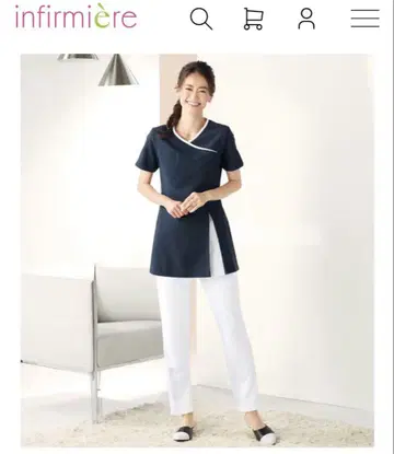 네이비 튜닉 간호사복 L 사이즈
