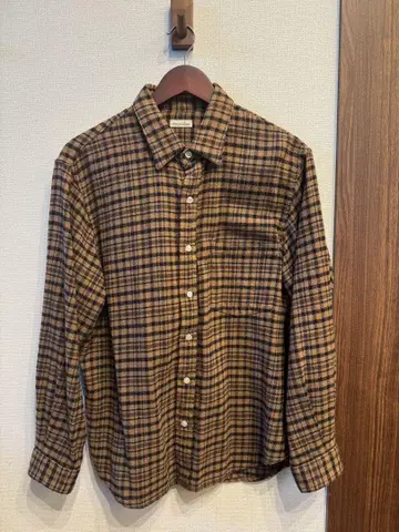 steven alan 브라운 계열 체크 플란넬 셔츠