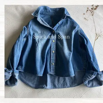 Spick and Span 데님 셔츠 긴팔 프리 스픽 앤 스팬